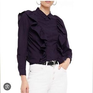 Ba&sh Delhi Ruffle Cotton Poplin
Shirt Sz 2 = US Medium